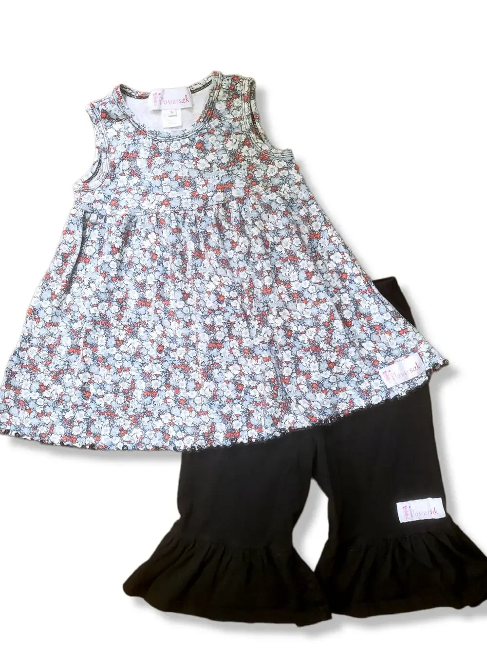 Flowersak Ruffle Girl 5 Floral Capri Tank Outfit Set